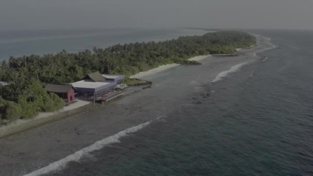 Μια Όμορφη Πανοραμική Θέα Των Τροπικών Νησιών Στις Μαλδίβες Αεροφωτογραφία — Αρχείο Βίντεο