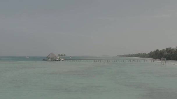 Vacker Utsikt Över Maldiverna Från Drönare Flygfoto Exotiska Öar Resorts — Stockvideo