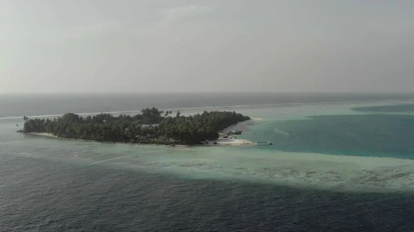 Стрельба Беспилотника Над Морем Мальдивских Островах Красивые Морские Волны Пляжи — стоковое фото