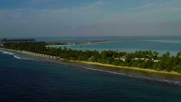 Shooting Drone Sea Maldivian Islands Beautiful Sea Waves Beaches Sand — Stock Photo, Image