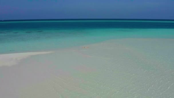 一架无人驾驶飞机在马尔代夫群岛的海面上鸣枪示警岛上美丽的海浪 迷人的大海和植被 — 图库视频影像