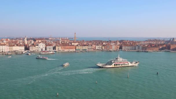 Венеция Вид Бассейн Сан Марко Италия Европа — стоковое видео