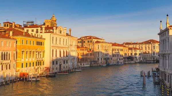 Kanał Grande Wenecji Piękny Słoneczny Poranek Włochy Europa — Zdjęcie stockowe