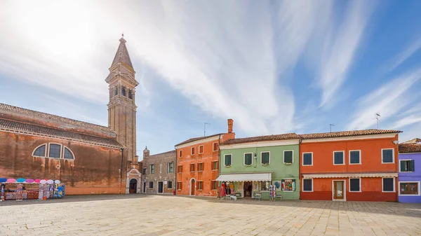 Het Eiland Burano Met Kleurrijke Huizen Buurt Van Venetië Italië — Stockfoto
