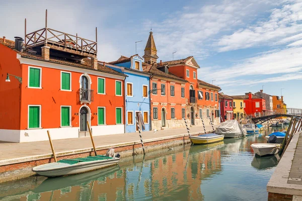 Burano Island Venice Canal Colorful Houses Italy Europe — Stock Photo, Image