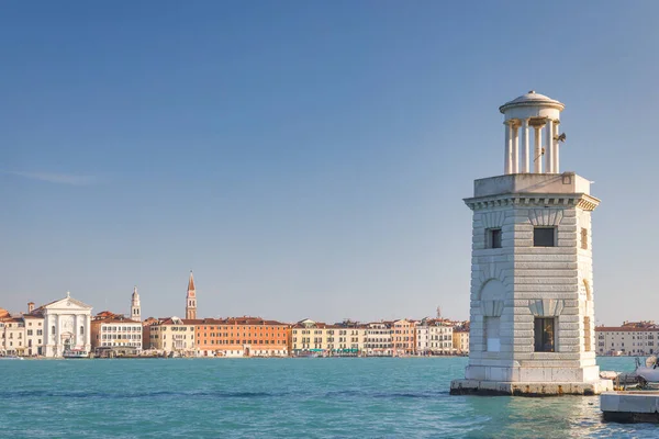 Maják Ostrově San Giorgio Maggiore Benátské Laguně Itálie Evropa — Stock fotografie