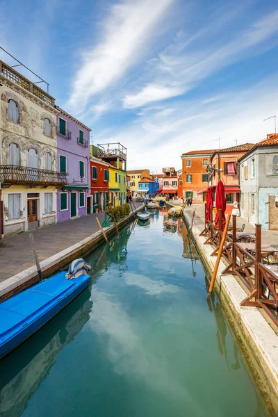 Canal Colorful Houses Burano Island Venice Italy Europe — Stock Photo, Image