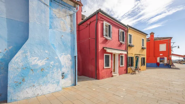 Casas Coloridas Isla Burano Cerca Venecia Italia Europa — Foto de Stock