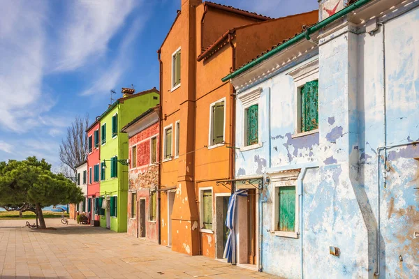 Isla Burano Con Casas Colores Cerca Venecia Italia Europa — Foto de Stock