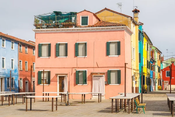 Isla Burano Con Casas Colores Cerca Venecia Italia Europa — Foto de Stock