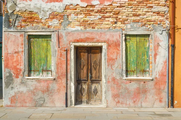 Färgglada Gamla Hus Burano Nära Venedig Italien Europa — Stockfoto