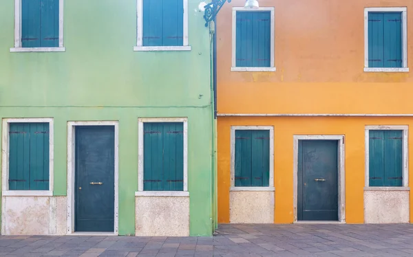 Fargerike Hus Buranoøya Nær Venezia Italia Europa – stockfoto