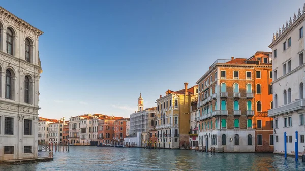 Canal Grande Venedig Vacker Solig Morgon Italien Europa — Stockfoto