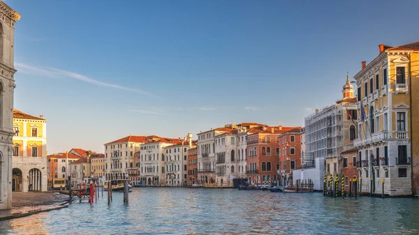 Grand Canal Benátkách Krásného Slunečného Rána Itálie Evropa — Stock fotografie