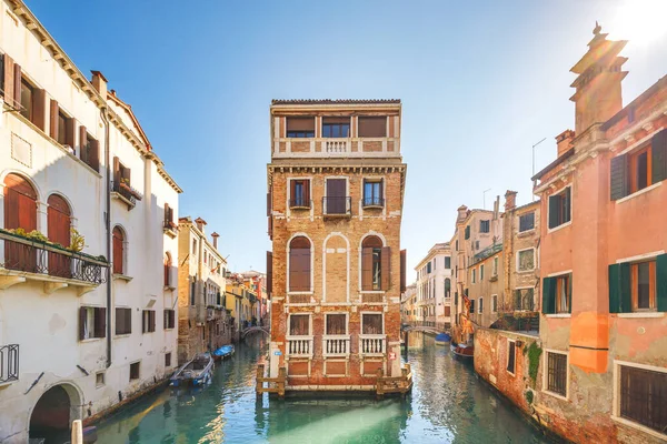Venedik Talya Avrupa Tarihi Binaları Olan Kanallar — Stok fotoğraf