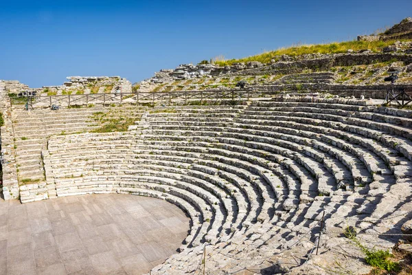 Yunan Segesta Tiyatrosu Sicilya Talya Avrupa Daki Arkeolojik Alan — Stok fotoğraf