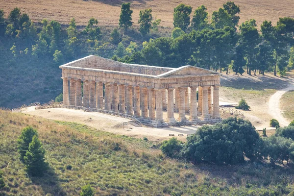 Segesta Nın Doric Tapınağı Sicilya Talya Avrupa Daki Arkeolojik Alan — Stok fotoğraf