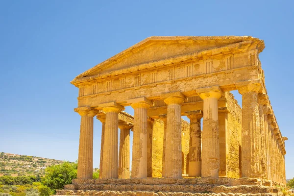 Świątynia Konkordii Dolinie Świątyń Stanowisko Archeologiczne Agrigento Sycylii Włochy Europa — Zdjęcie stockowe