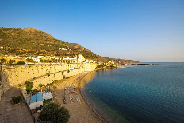 City Beach Castellammare Del Golfo Sunrise Town Coast Northwestern Sicily — Stock Photo, Image