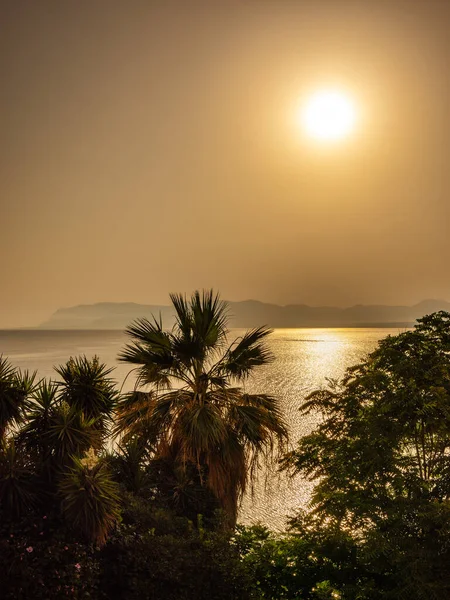 Luz Del Sol Mañana Sobre Mar Sicilia Castellammare Del Golfo — Foto de Stock