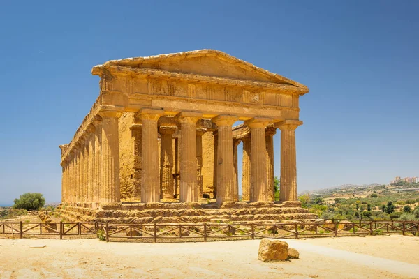 Tempio Della Concordia Nella Valle Dei Templi Sito Archeologico Agrigento — Foto Stock