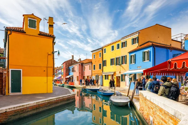 Burano Italy March 2023 Island Venice Canals Colorful Houses — Stock Photo, Image
