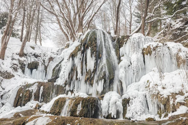 Lucky Waterfall Slovakia Winter Season Europe — Stock Photo, Image