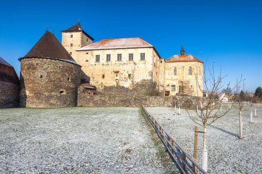 Svihov castle in winter, medieval landmark in Region Pilsen in Czech Republic, Europe. clipart