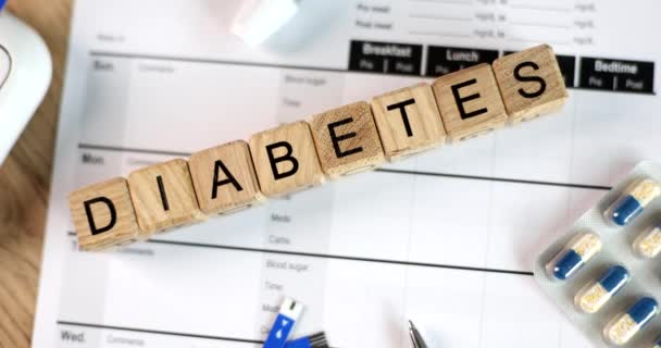 Doença Endócrina Diabetes Mellitus Seu Tratamento Prevenção Filme Câmera Lenta — Vídeo de Stock
