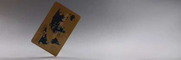 Крупный План Персональной Золотой Пластиковой Кредитной Карты Безналичный Бесконтактный Платеж — стоковое фото