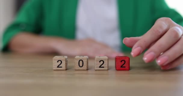 2022年至2023年的变化和业务规划 圣诞新年概念 — 图库视频影像