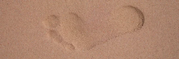 Impronte Sabbia Bagnata Sulla Spiaggia Impronte Umane Sulla Sabbia Marina — Foto Stock