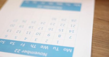 Kasım 2022 için masa takviminin kapanışı. Ajanda planlama ve toplantılar ve davalar