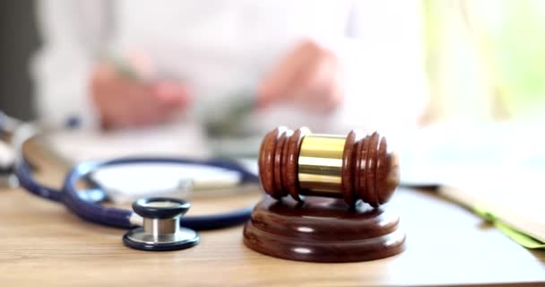 Médico Aceita Suborno Pacientes Crimes Médicos Infracções Trabalhadores Médicos — Vídeo de Stock