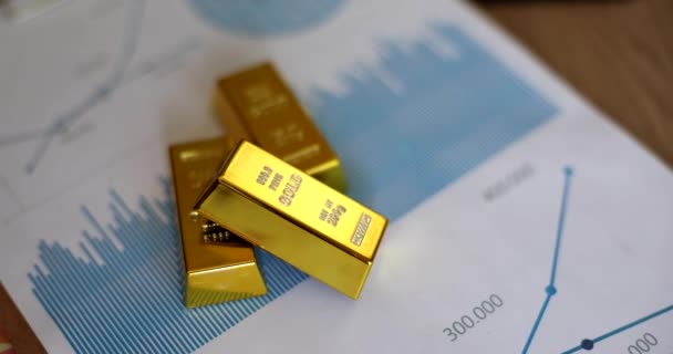 Ukazatel Cen Akcií Zlata Statistická Analýza Investorů Obchodujících Zlatem Akciovém — Stock video