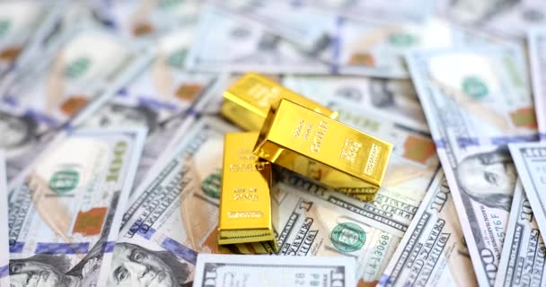 Фінансові Інвестиції Золото Або Долари Сша Інвестиції Дорогоцінні Метали — стокове відео