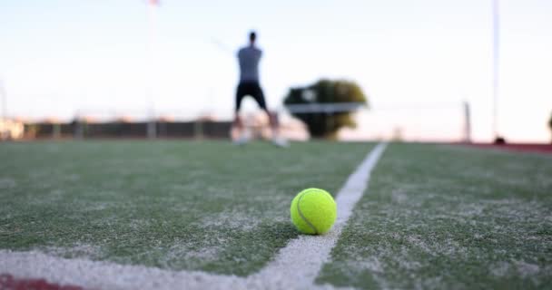 Tennis Ball Tennis Player Playing Tennis Background Tennis Court Training — Video