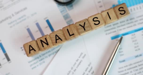 Data Calculation Document Analytics Statistics Text Analysis Graph Diagram Financial — Stok video