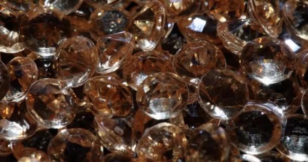 Many Bright Expensive Diamonds Closeup Background Movie Slow Motion Sale — 图库视频影像