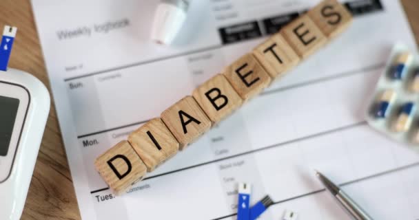 Control Glucose Level Glucometer Diabetes Mellitus Movie Slow Motion Hyperglycemia — Stok video