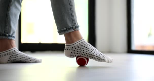 Masażer Stóp Wyzwalacz Piłki Masażu Aby Zrelaksować Stopy Masaż Stóp — Wideo stockowe