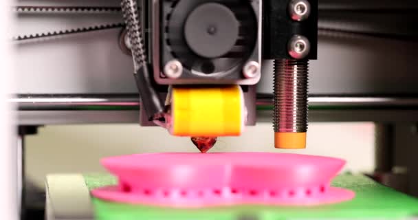 Printer Works Closeup Automatic Printer Performs Plastic Modern Printer Prints — Vídeo de stock