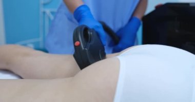 Woman with laser epilation and hair removal in bikini area. Main types of laser hair removal