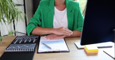Professional business woman recruitment consultant extending hand for handshake. Gesture of welcome and offer of cooperation