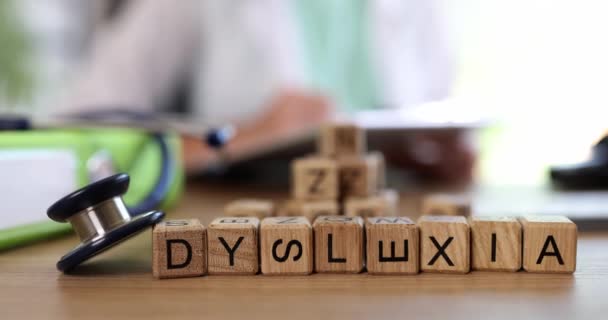 Dyslexia Consultation Speech Therapist Clinic Treatment Diagnosis Dyslexia — Vídeo de Stock