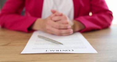 Business woman is waiting for signing of contract agreement. Employment and acceptance and approval in business or legal document processing