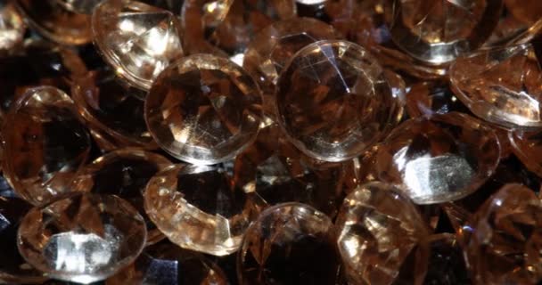 Large Number Expensive Real Light Brown Diamonds Assessment Quality Gemstones — ストック動画