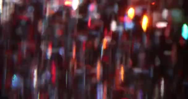 Piękne Wielobarwne Światła Confetti Party Abstrakcyjne Tło Film Wesołych Świąt — Wideo stockowe