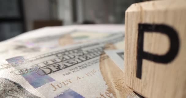 Tahta Küplerden Elde Edilen Kazanç Para Banknotları Lık Filmi Yavaş — Stok video
