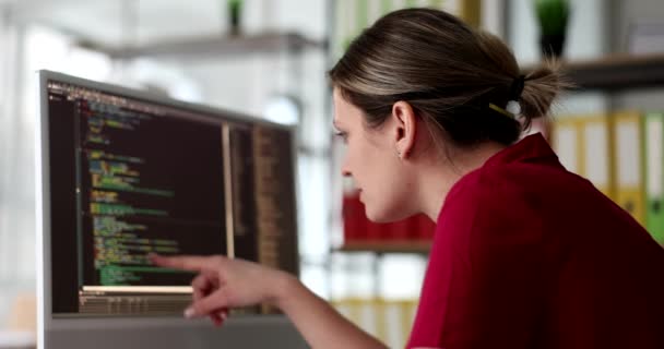 Development Programming Coding Technologies Woman Programmer Computer Website Design Programmer — Stock Video